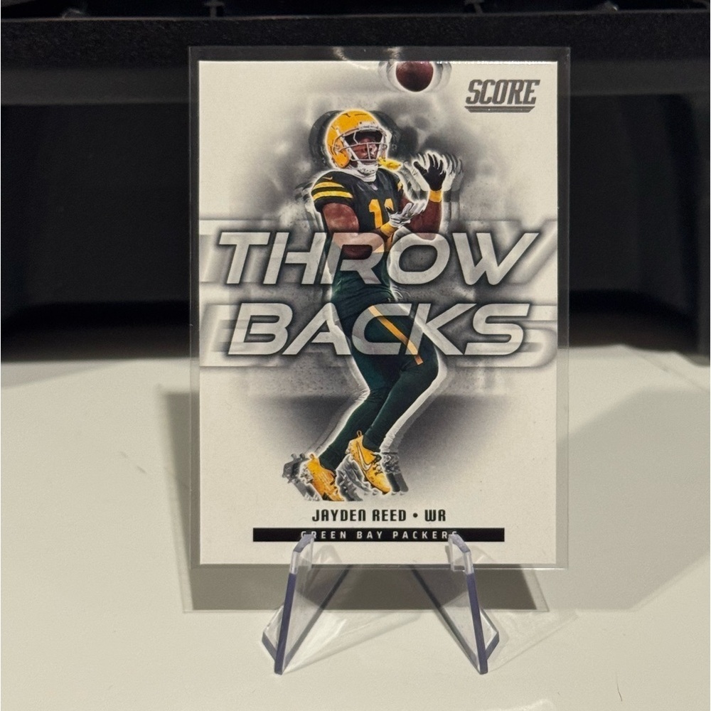 🔥 2025 Jayden Reed Panini Score Throw backs Card. Green Bay Packers